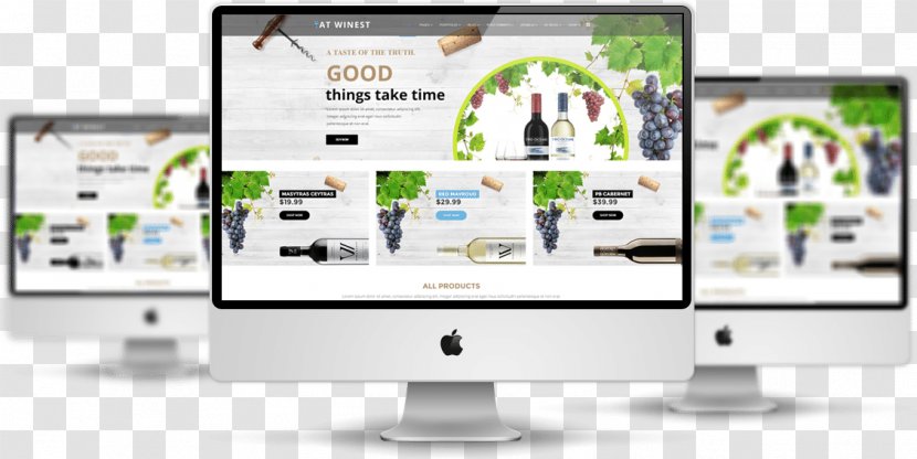 Responsive Web Design VirtueMart Online Shopping Template - Joomla - Wine Mockup Transparent PNG