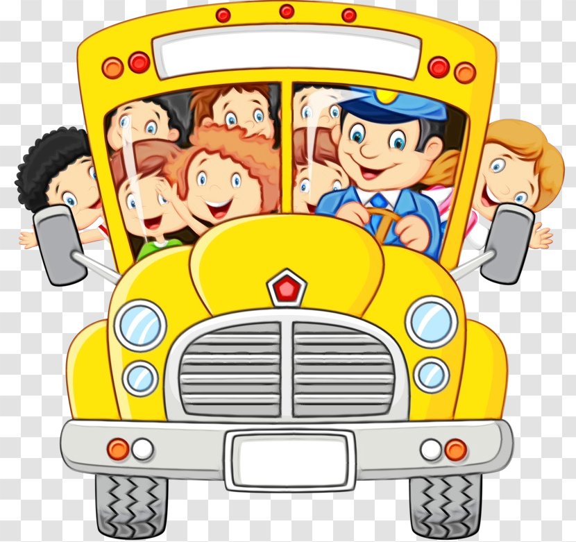 Cartoon School Bus - Preschool - Sharing Car Transparent PNG