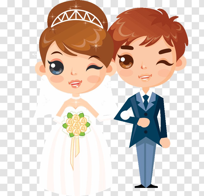 Caricature Wedding Boyfriend Drawing Couple - Flower Transparent PNG