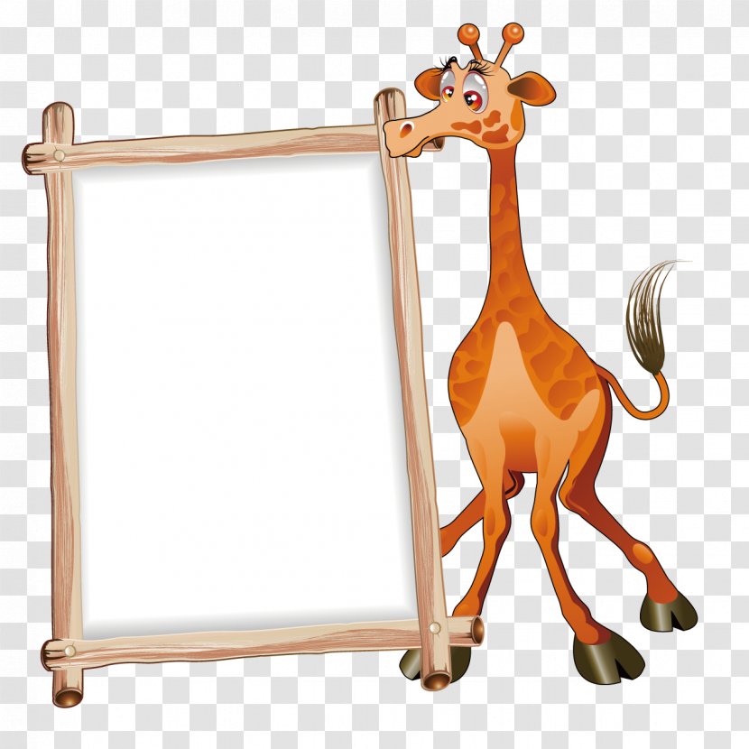 Northern Giraffe Cartoon Drawing Board - Mammal - Deer Transparent PNG