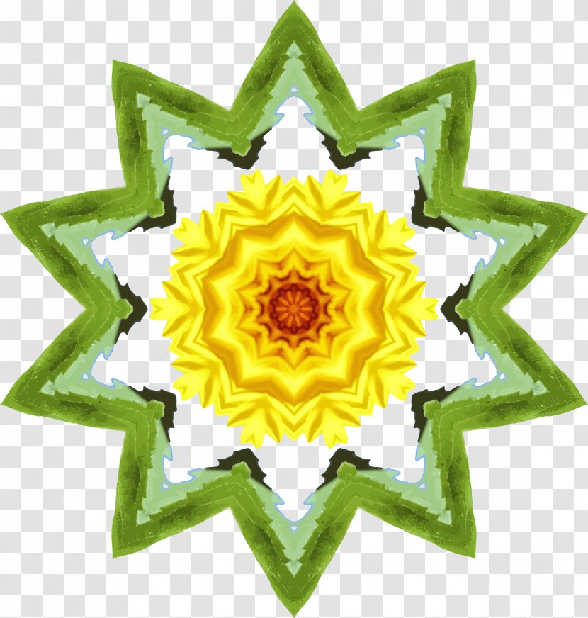 Star Shape Clip Art - Yellow - Sun Flower Transparent PNG
