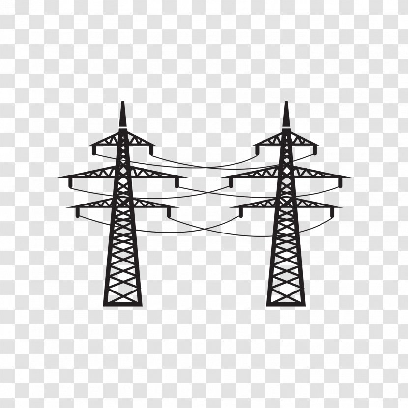 High Voltage Tower - Symbol - Black Transparent PNG