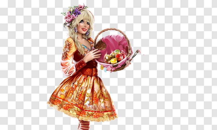 Easter Background - Woman - Victorian Fashion Peach Transparent PNG