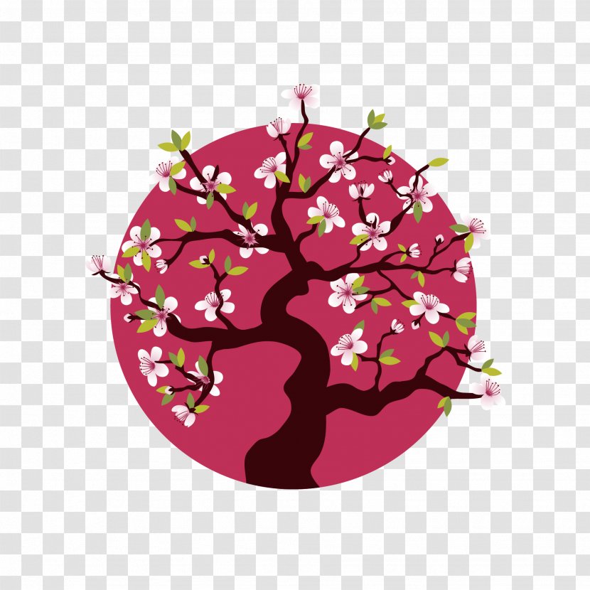 Cherry Blossom Tree - Pink - Vector Japanese Transparent PNG