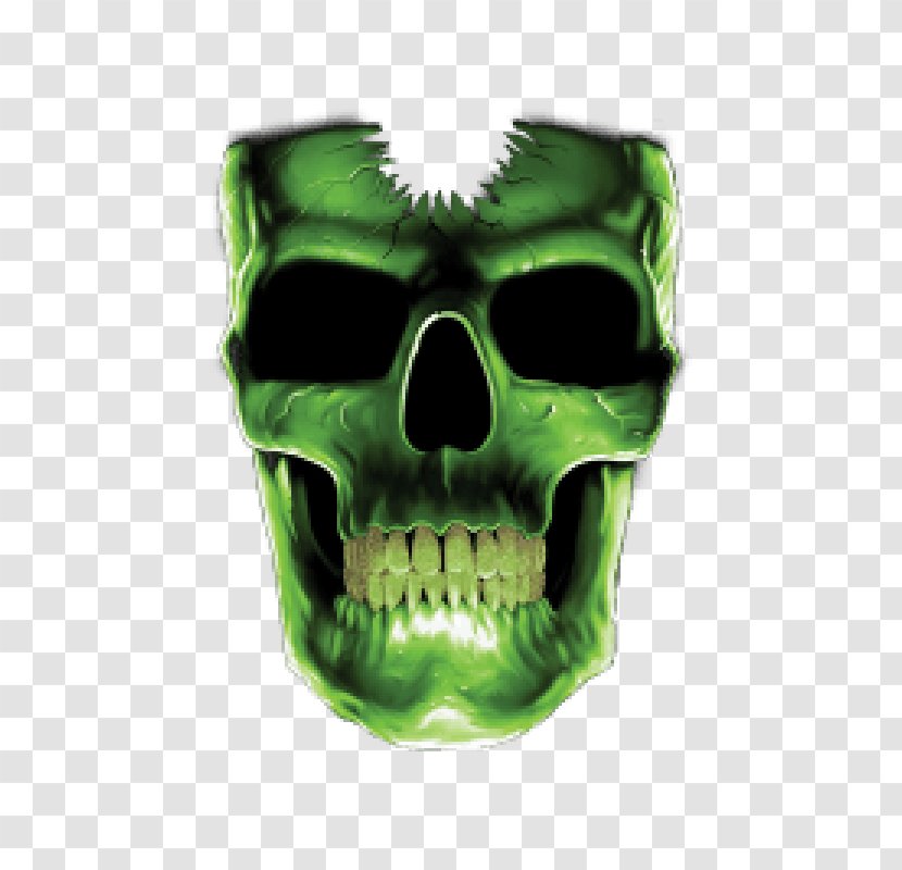 Human Skull Symbolism T-shirt Green And Crossbones - Art Transparent PNG