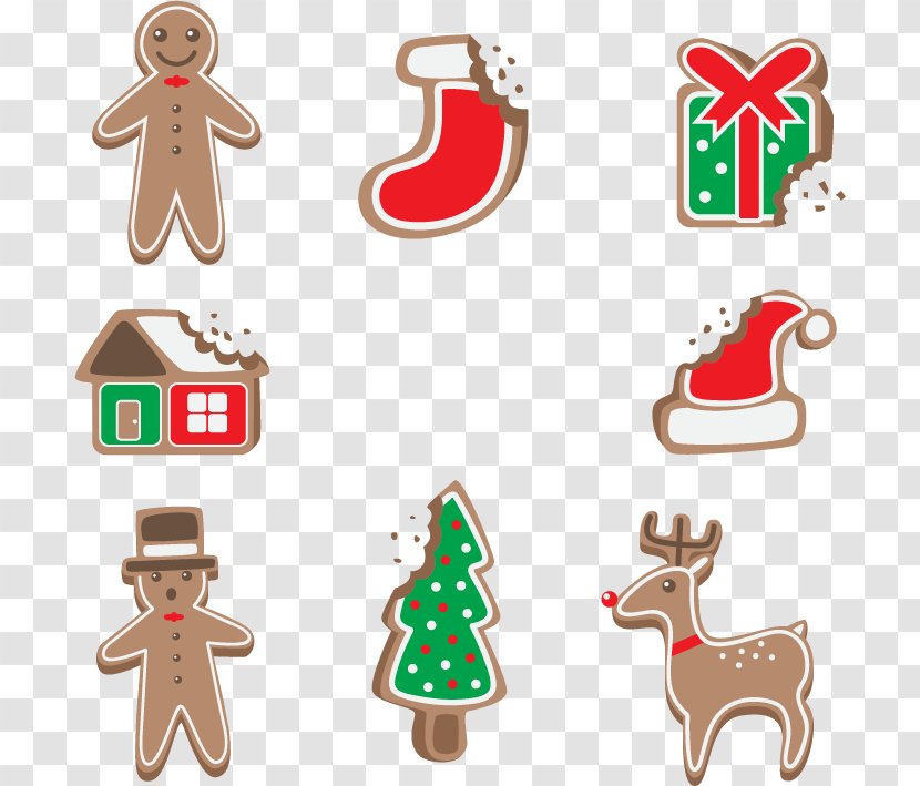 Rudolph Christmas Ornament Reindeer Gingerbread Santa Claus - Bitten Biscuit Transparent PNG