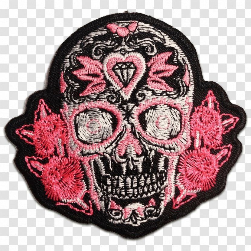 Embroidered Patch Calavera Embroidery Iron-on Motorcycle Club - Flicken - Totenkopf Transparent PNG