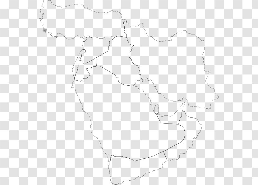 Line Art Middle East Map Transparent PNG