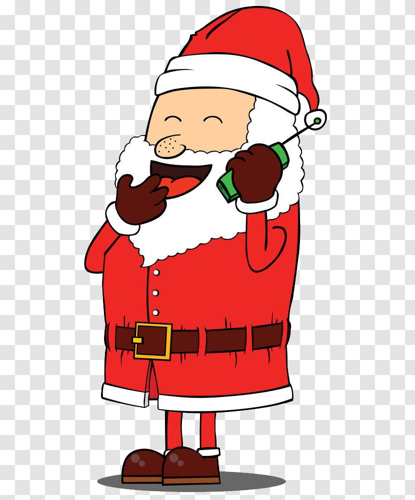 Santa Claus Telephone Photography Illustration - On The Phone Transparent PNG