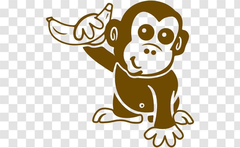 The Little Monkey Scatters Flowers - Line Art - Organism Transparent PNG