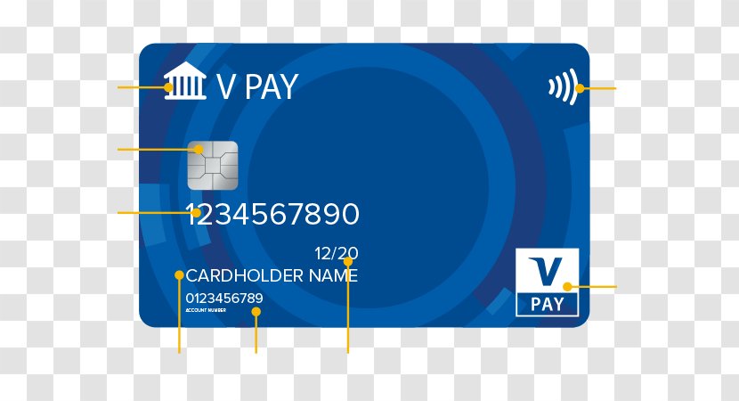 Debit Card V Pay Brand - Blue - Design Transparent PNG