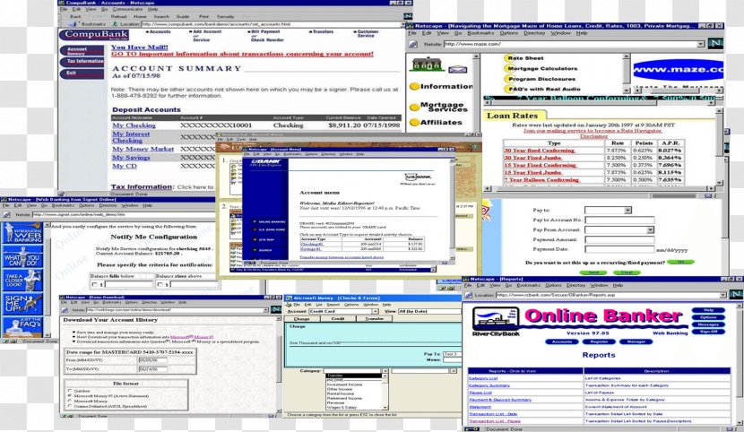 Web 1.0 Online Banking Computer Program Most Bank - Document Transparent PNG