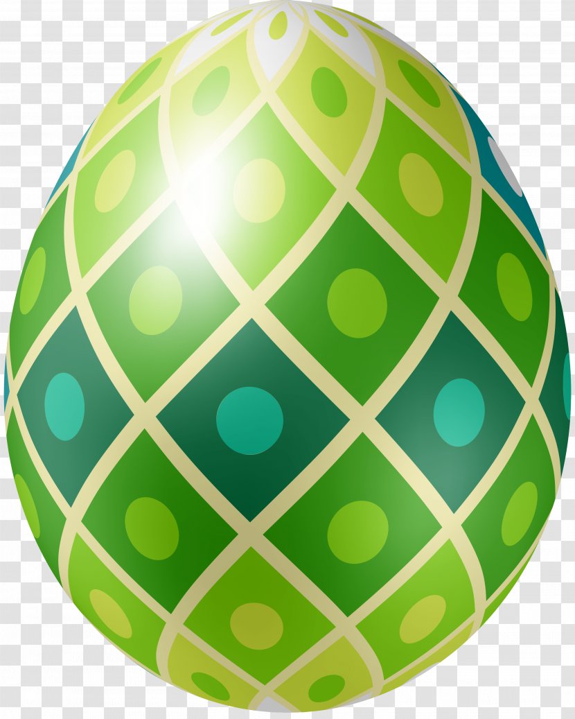 Easter Egg Illustration - Decorating - Green Dot Eggs Transparent PNG