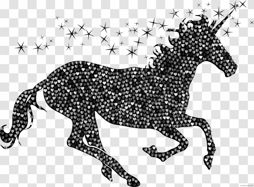 Horse Unicorn Clip Art Silhouette - Mammal Transparent PNG
