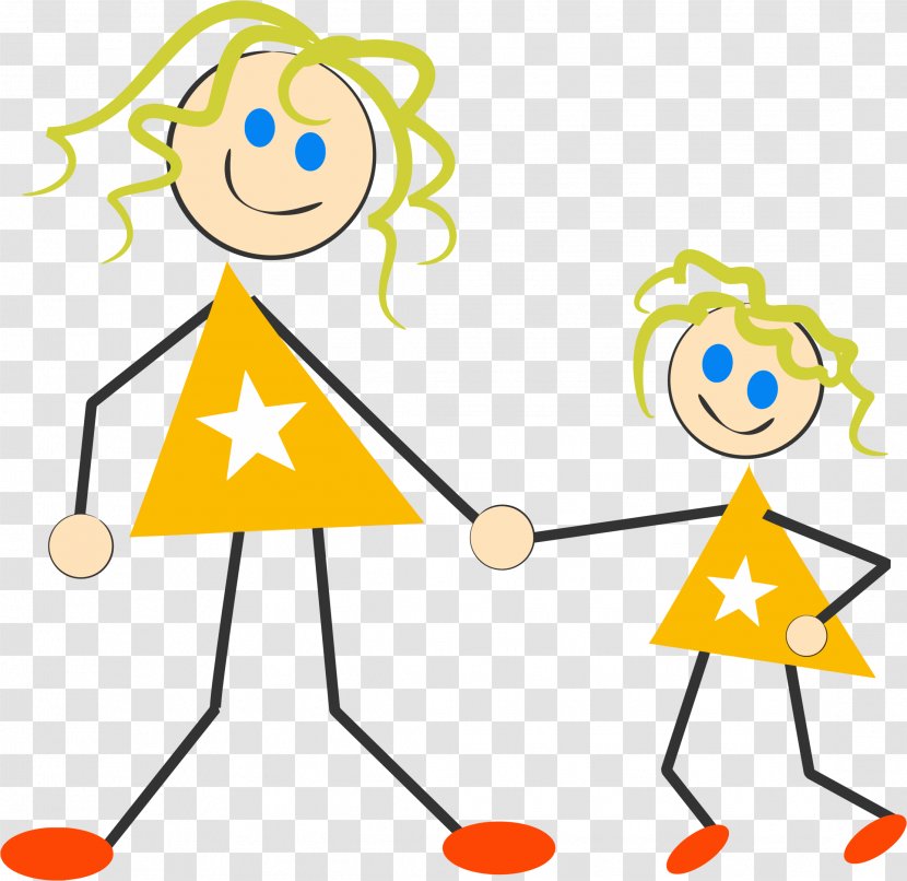 Mother Daughter Stick Figure Clip Art - Frame - And Clipart Transparent PNG