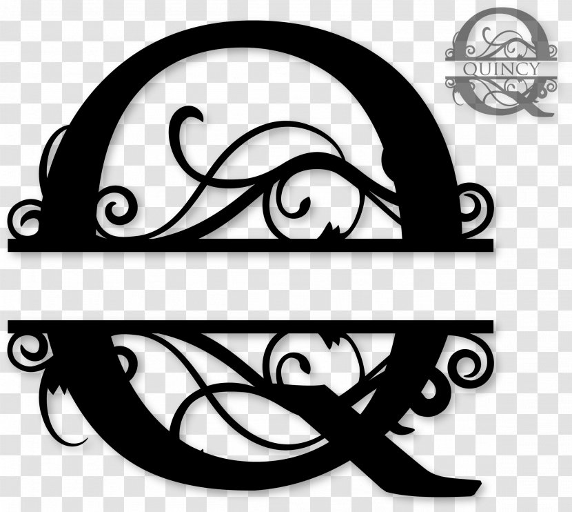 Monogram Clip Art - Black And White - Anchor Ribbon Lace Transparent PNG