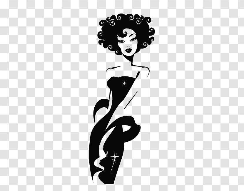 Woman Cartoon - Silhouette - Blackandwhite Cdr Transparent PNG