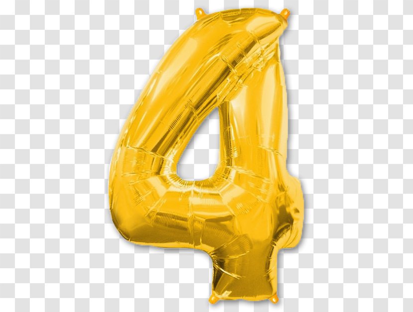 Gold Toy Balloon Number Blue - Yellow - Helium Transparent PNG