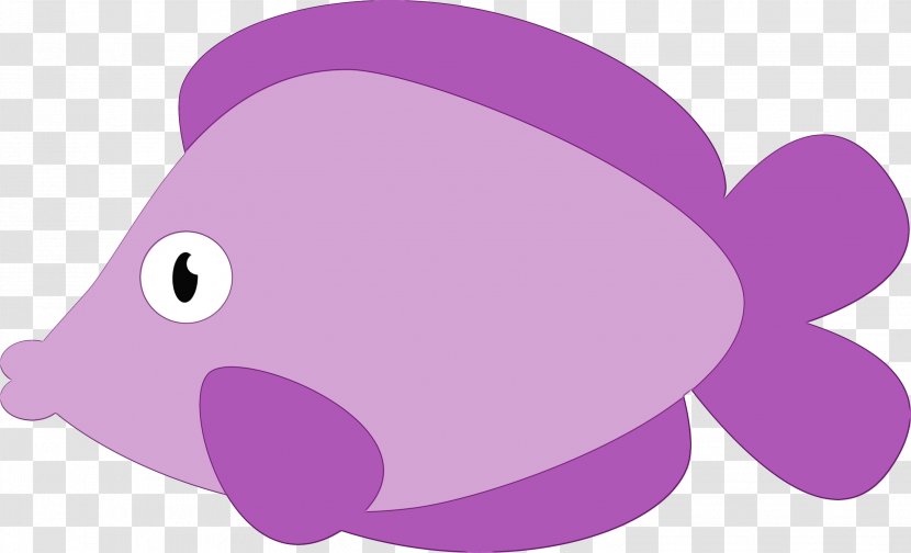 Clip Art Fish Pink Purple Marine Mammal - Paint Transparent PNG