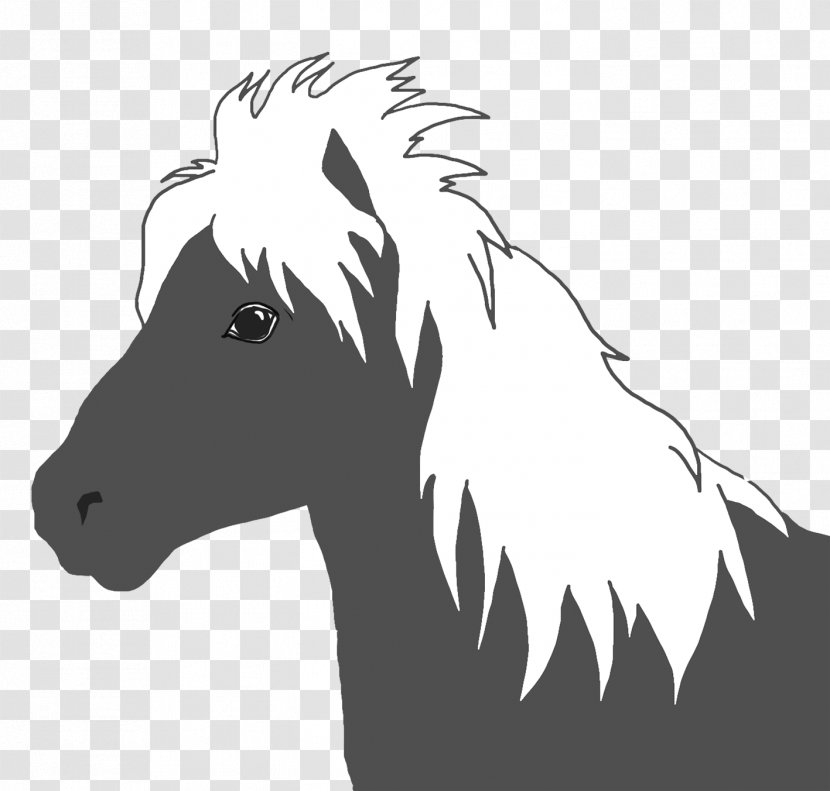 Mane Pony Silhouette Mustang Black And White - Dog Like Mammal Transparent PNG