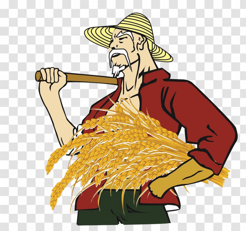 Farmer Clip Art - Rice Harvest For The Elderly Transparent PNG