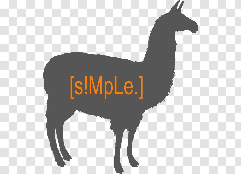 Llama Alpaca Vicuña Silhouette Clip Art - Pack Animal Transparent PNG