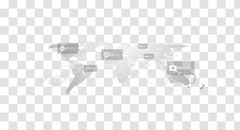 Black And White Brand Pattern - Rectangle - Vector Gray Space Sense Of World Map Material Transparent PNG