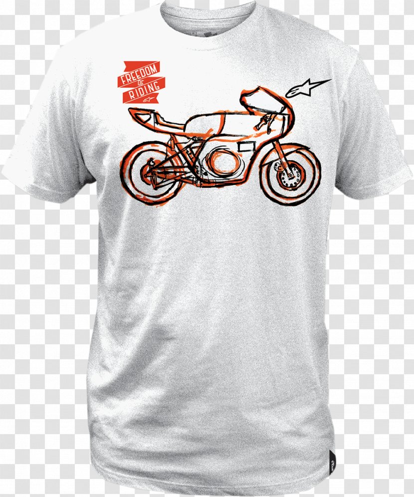 T-shirt White Sleeve Clothing - Motorcycle Transparent PNG