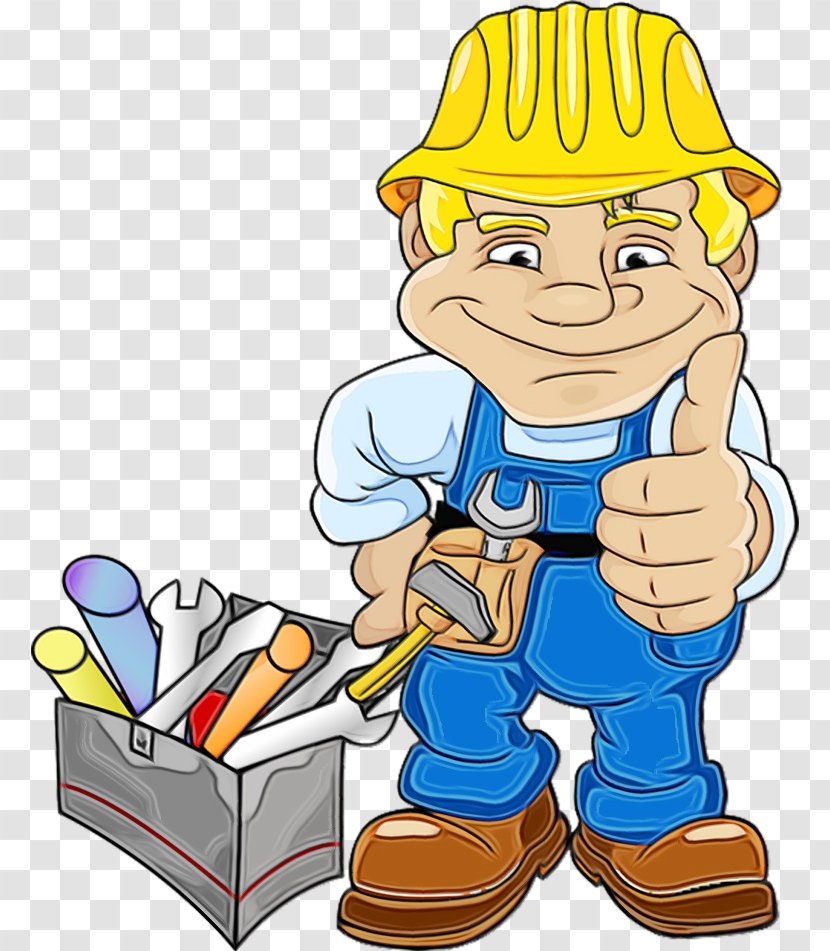 Cartoon Clip Art Construction Worker Finger Line - Paint - Play Pleased Transparent PNG