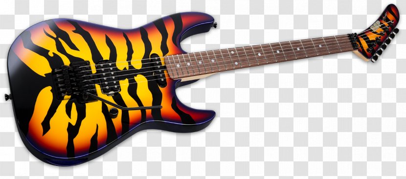 Bass Guitar Electric ESP Sunburst Tiger George Lynch Fender Stratocaster - Frame - Rosewood Transparent PNG