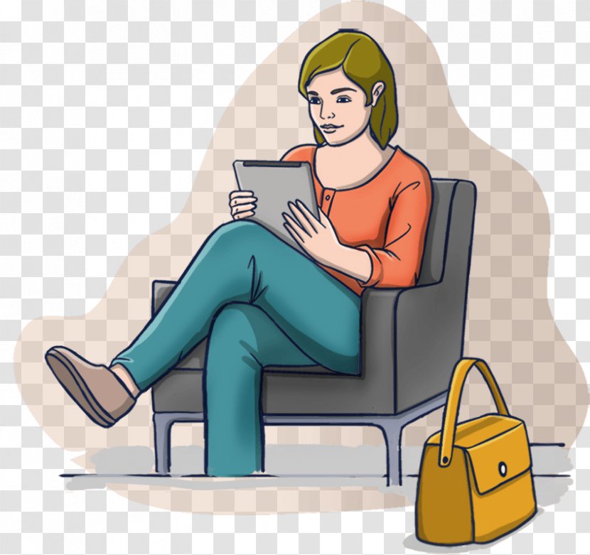 Cartoon Employee Referral Couch Clip Art - Referhire - Comfortable Clipart Transparent PNG