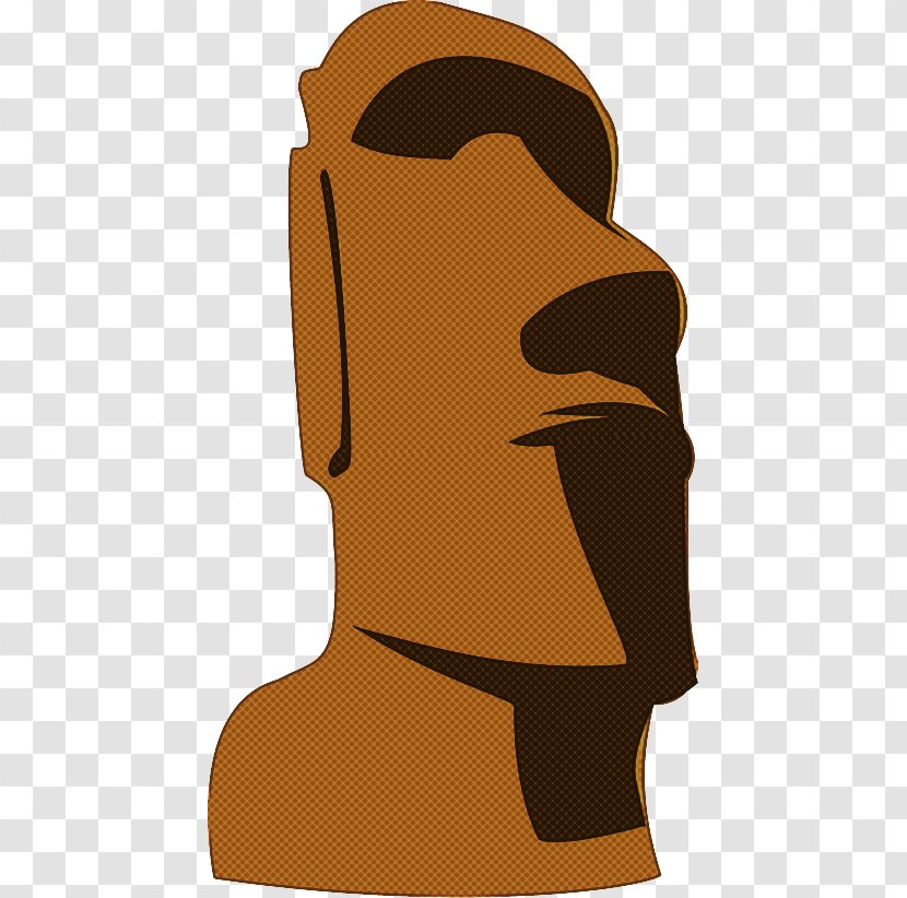 Moai Silhouette Head Cartoon Transparency - Neck Brown Transparent PNG