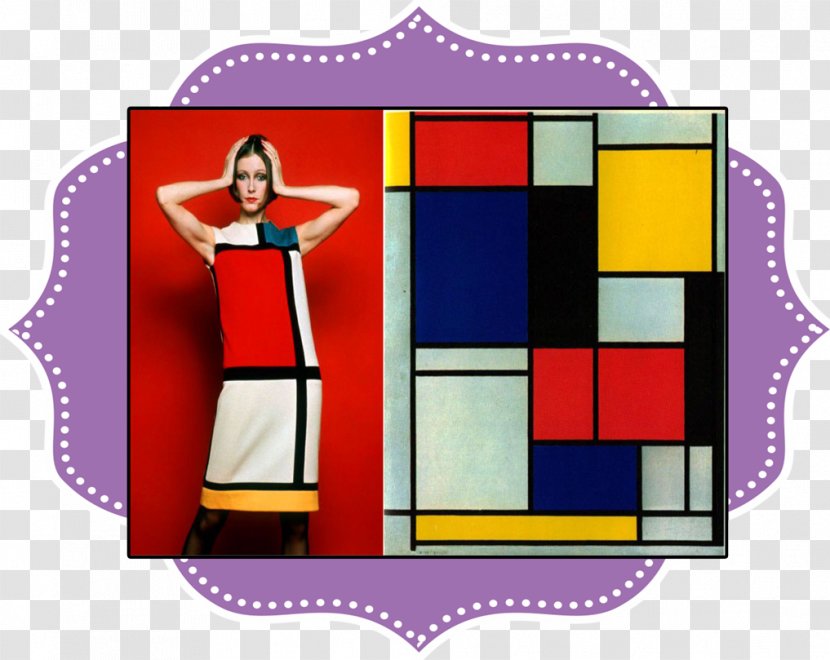 The Mondrian Collection Of Yves Saint Laurent Fashion Painting Artist - Purple Transparent PNG