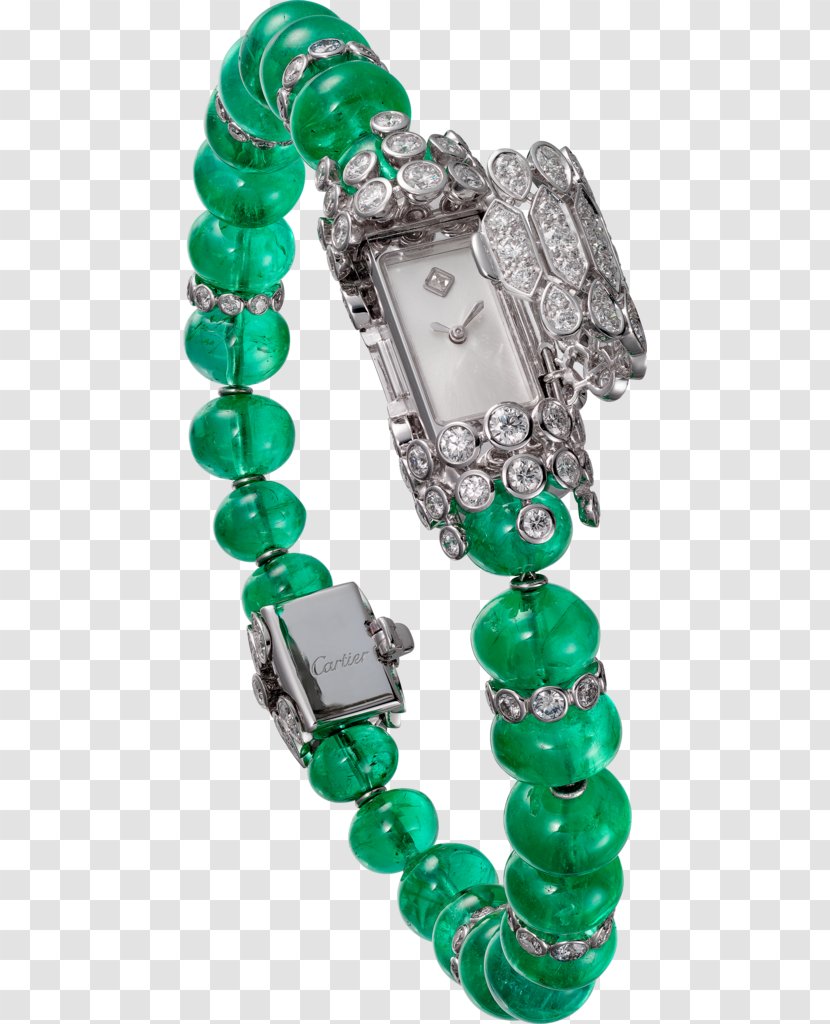 Emerald Bracelet Jewellery Watch Cartier - Carat - Creative Jewelry Transparent PNG