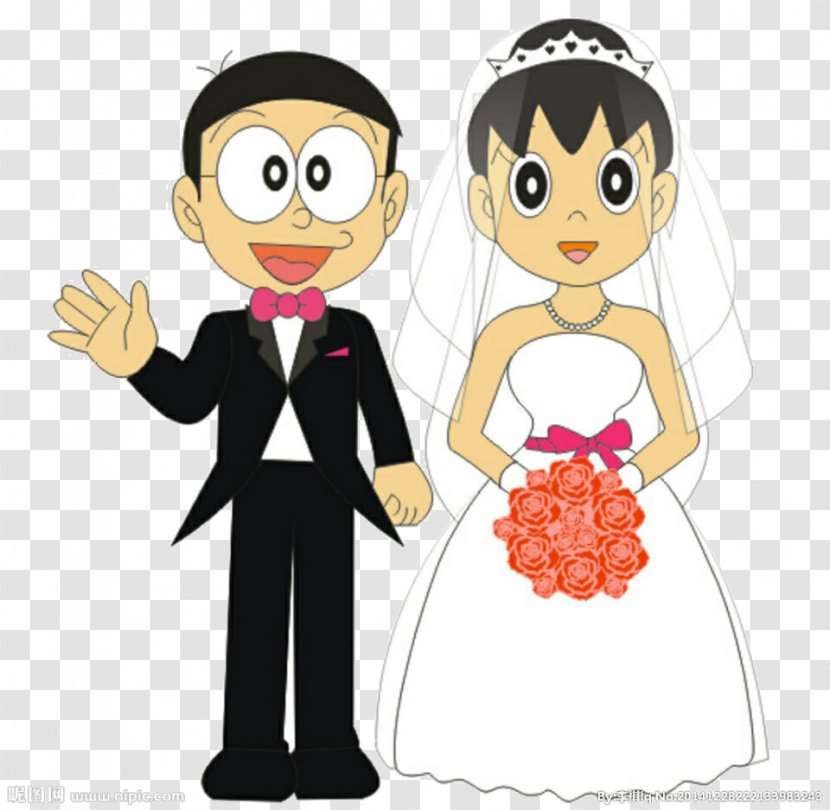 Nobita Nobi Shizuka Minamoto Animation Doraemon Wedding - Frame - Happy Couple Transparent PNG