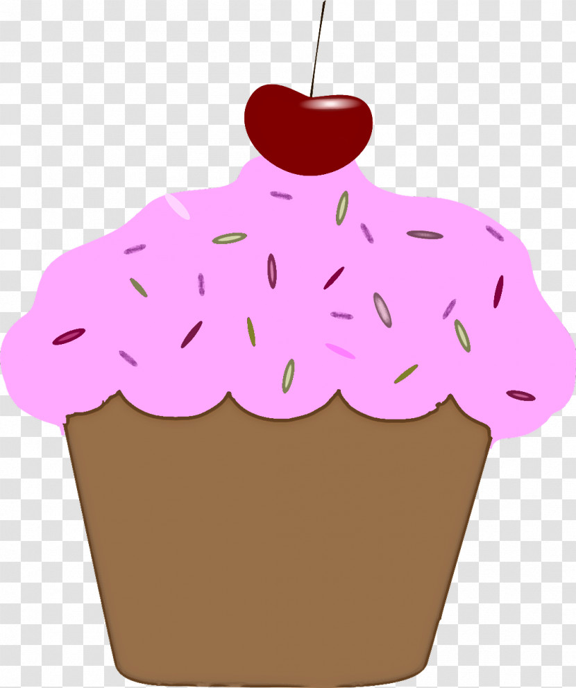 Pink Baking Cup Cupcake Cherry Dessert Transparent PNG