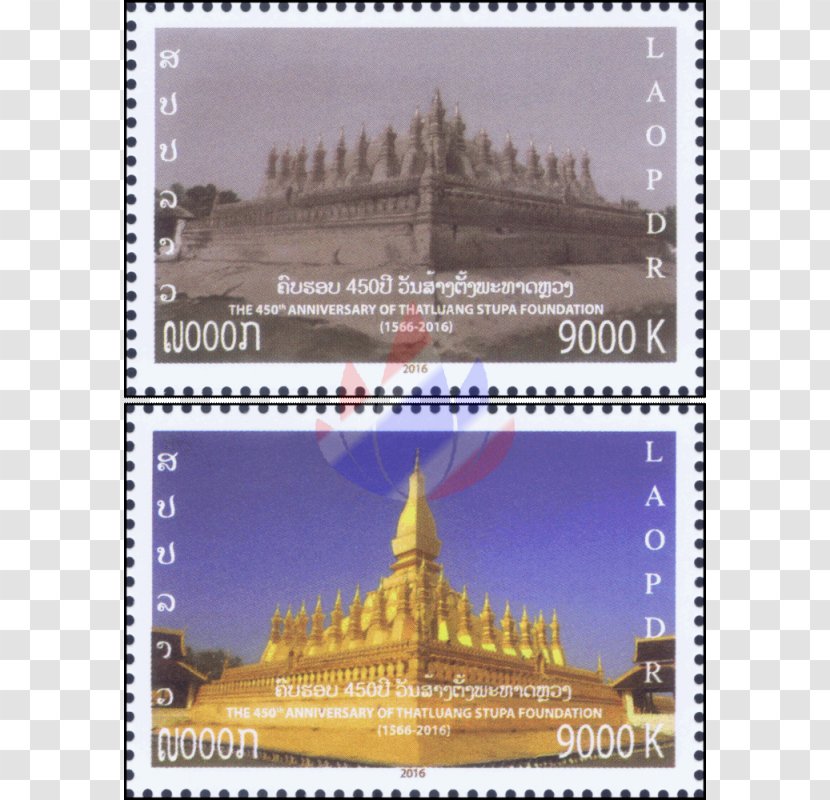 Pha That Luang Paper Postage Stamps Mail - Place Of Worship - Pa Barng Transparent PNG