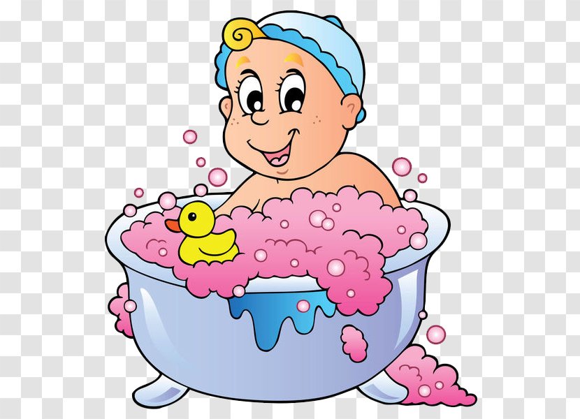 Bathing Bathtub Infant Clip Art - Flower - The Baby Duck And Transparent PNG