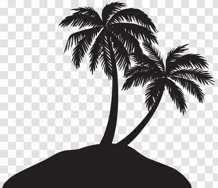 Arecaceae Silhouette Clip Art - Plant - Island With Palm Trees Image Transparent PNG