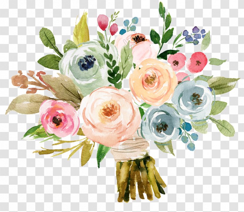 Flower Bouquet Painting Floral Design Art Canvas - Rose Family Transparent PNG