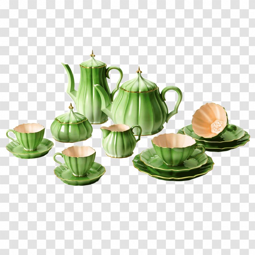 Tea Set Teapot Transparency And Translucency - Cup - Cantaloupe Transparent PNG