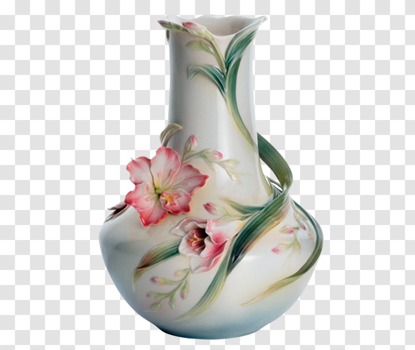 Flowers In A Vase Ceramic Porcelain - Flowerpot - Bottle Transparent PNG