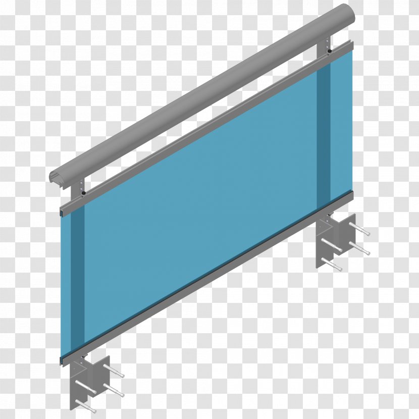 Glass Deck Railing Handrail Isometric Projection Concrete Slab - Specification Transparent PNG