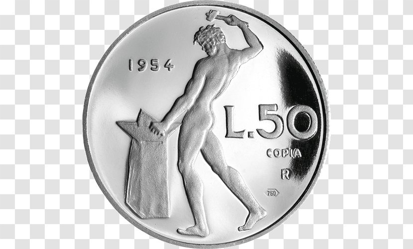 Coin 50 Lire Italy Italian Lira 1 Liret - Silver Transparent PNG