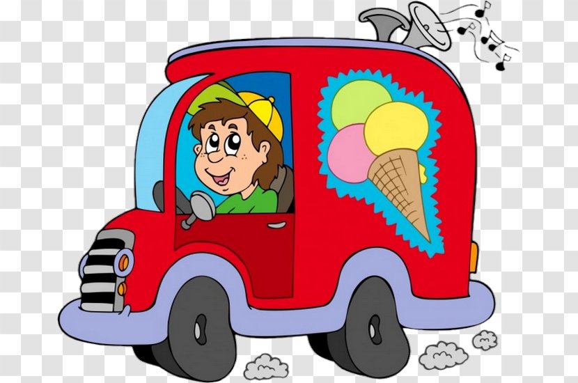 Ice Cream Van Car Truck - Driving Transparent PNG