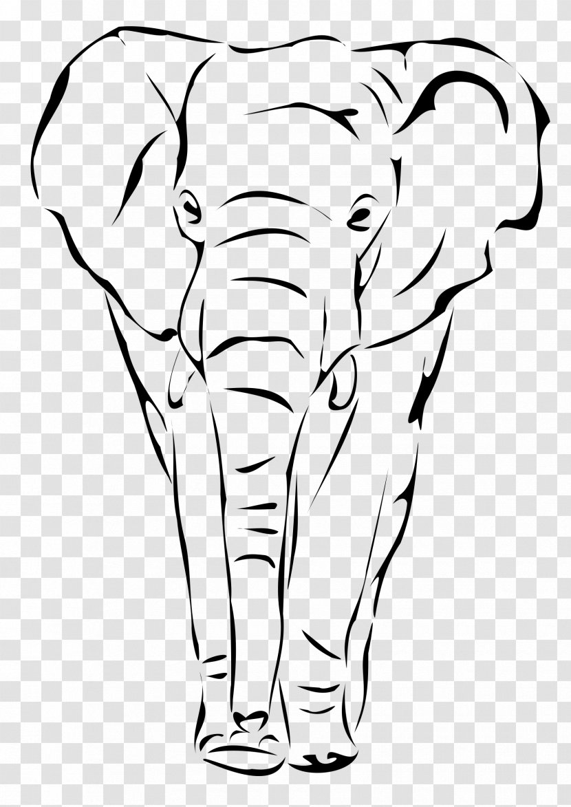 African Elephant Drawing Line Art Clip Transparent PNG