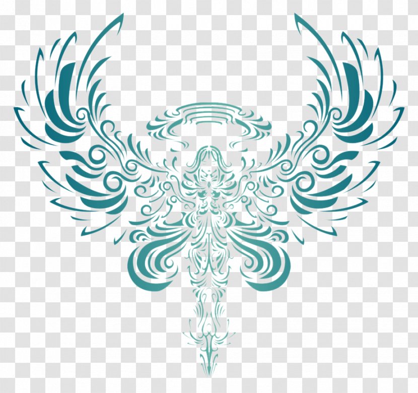 Angel Work Of Art Clip - Visual Arts - Blue Line Composition Transparent PNG