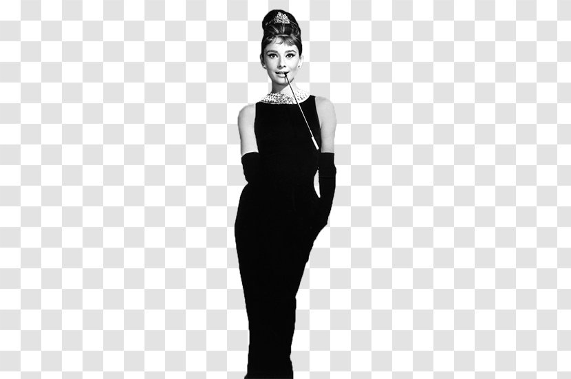 Black Givenchy Dress Of Audrey Hepburn Hollywood Standee Actor Film - Heart Transparent PNG