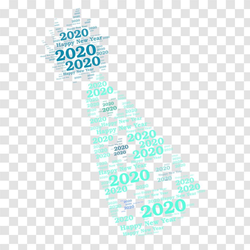 Happy New Year Logo 2020 - Turquoise Aqua Transparent PNG