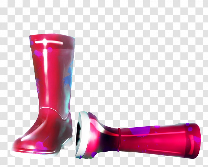 Color Rain Blue Wellington Boot - Rose - Red Hand-painted Boots Material Free To Pull Transparent PNG